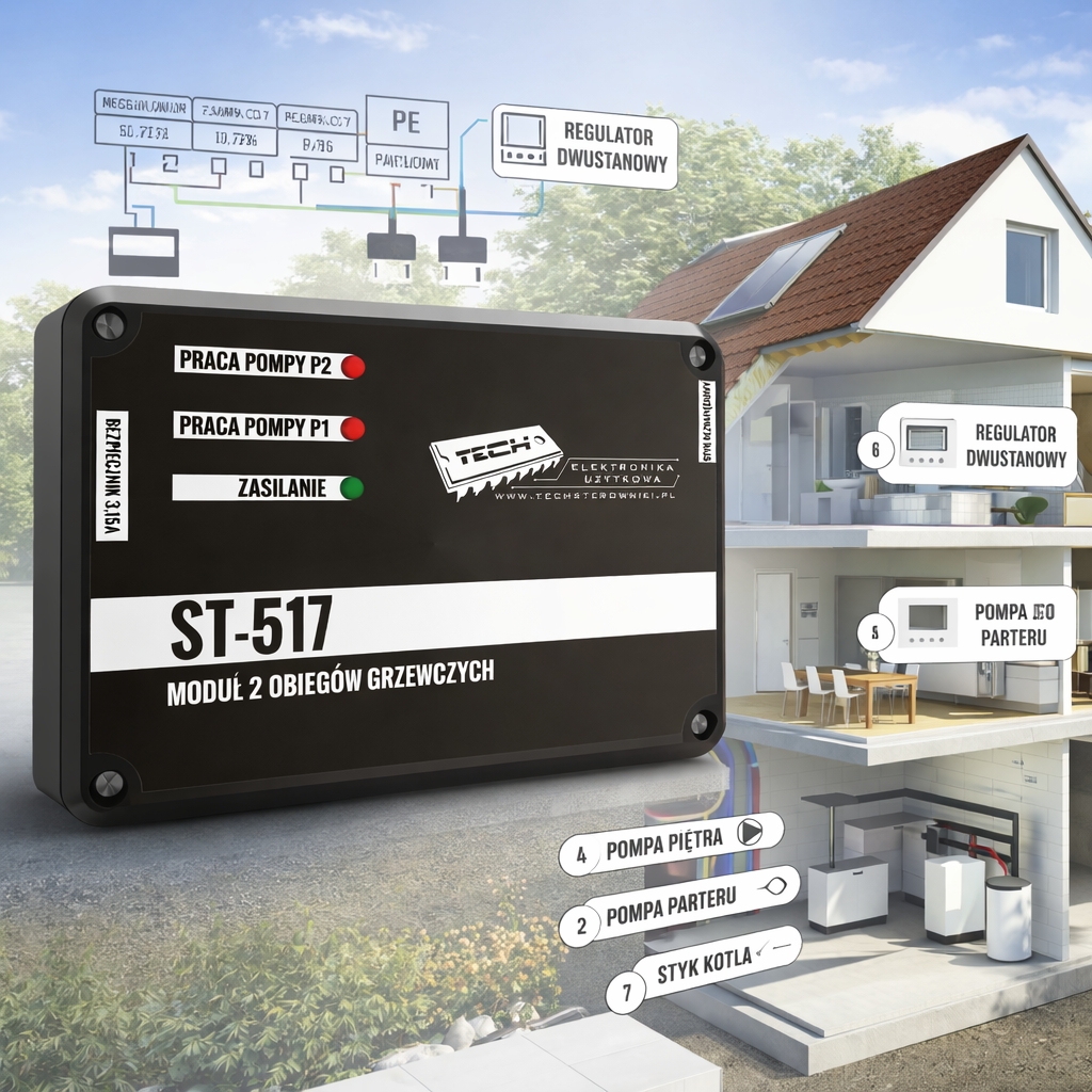 TECH ST-517 – moduł sterowania dwoma obiegami grzewczymi