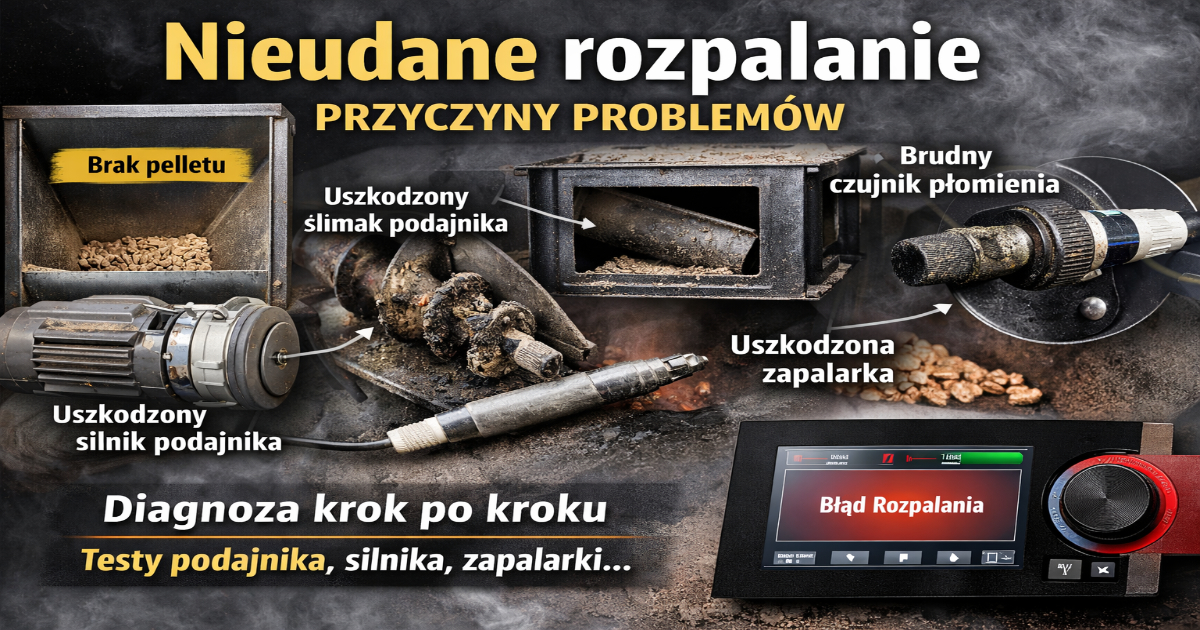 Nieudane rozpalanie kotła na pellet – diagnostyka przyczyn