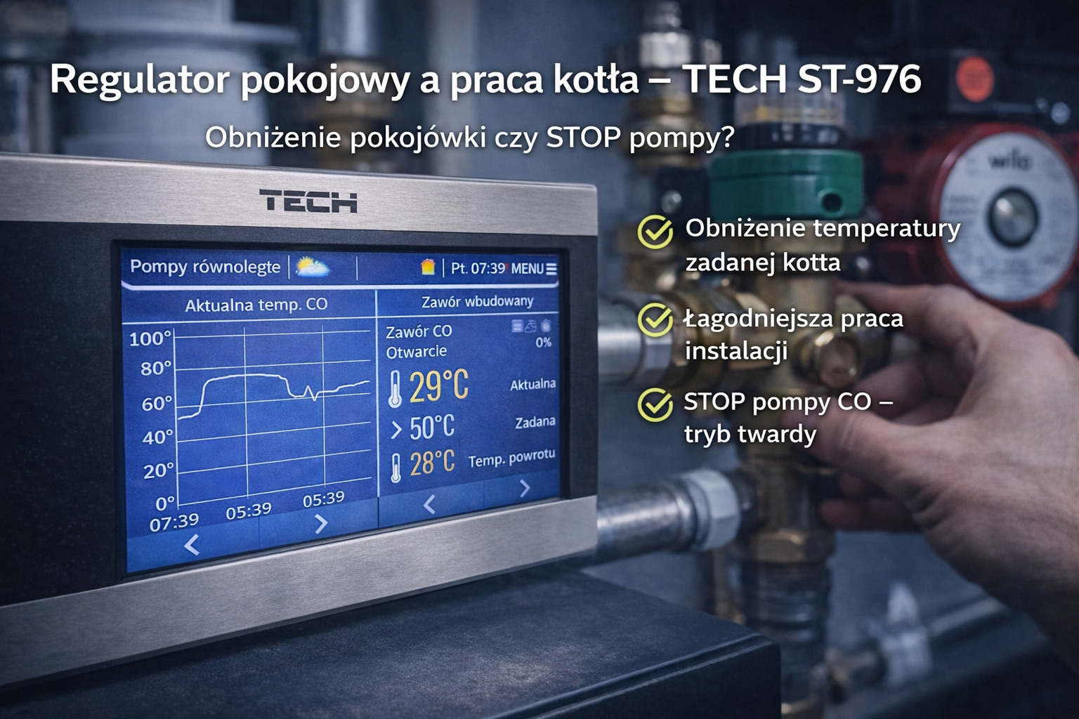 Ujarzmiamy regulator pokojowy i obniżenie pokojówki na TECH ST-976
